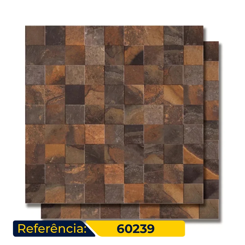 Porcelanato Acetinado 60x60cm Caixa 1,70m² Portinari Simetria Stone Mix Retificado - 60239