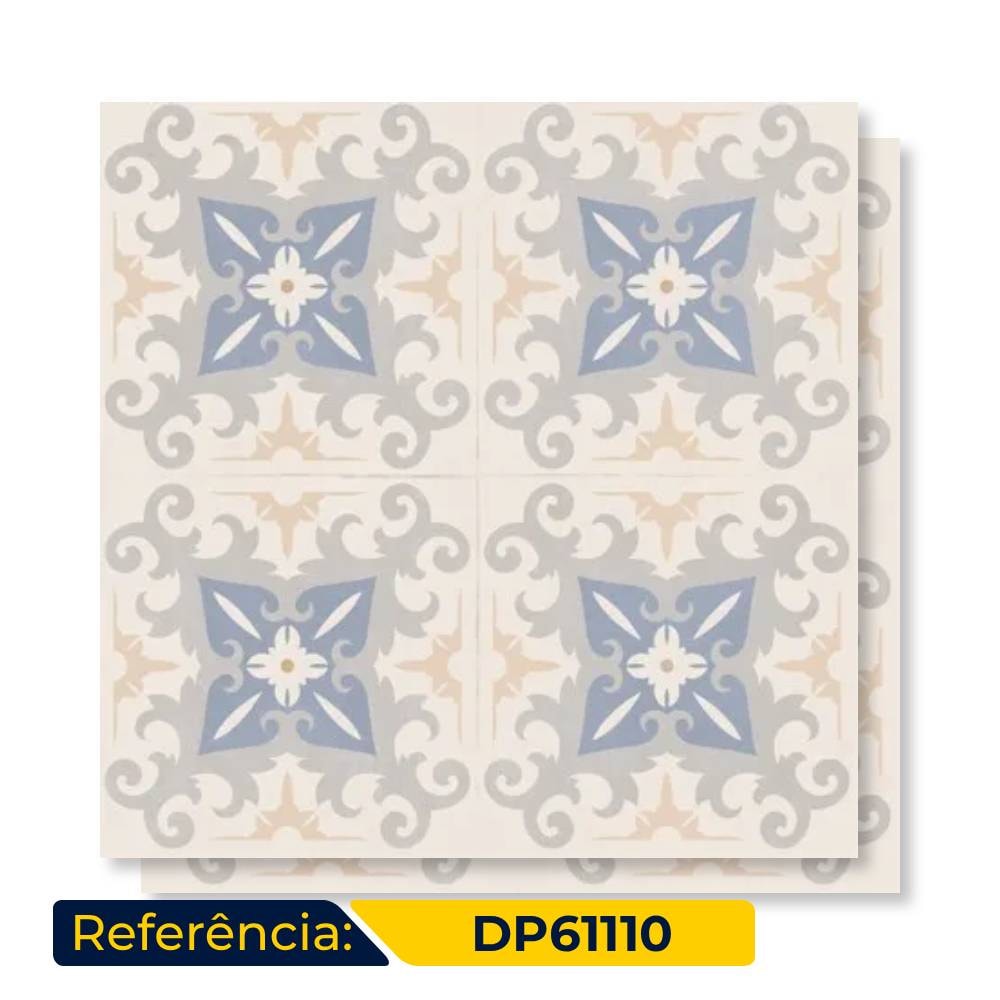Porcelanato Acetinado 61,8x61,8cm Caixa 2,67m² Decore Habitare Blue Retificado - DP61110