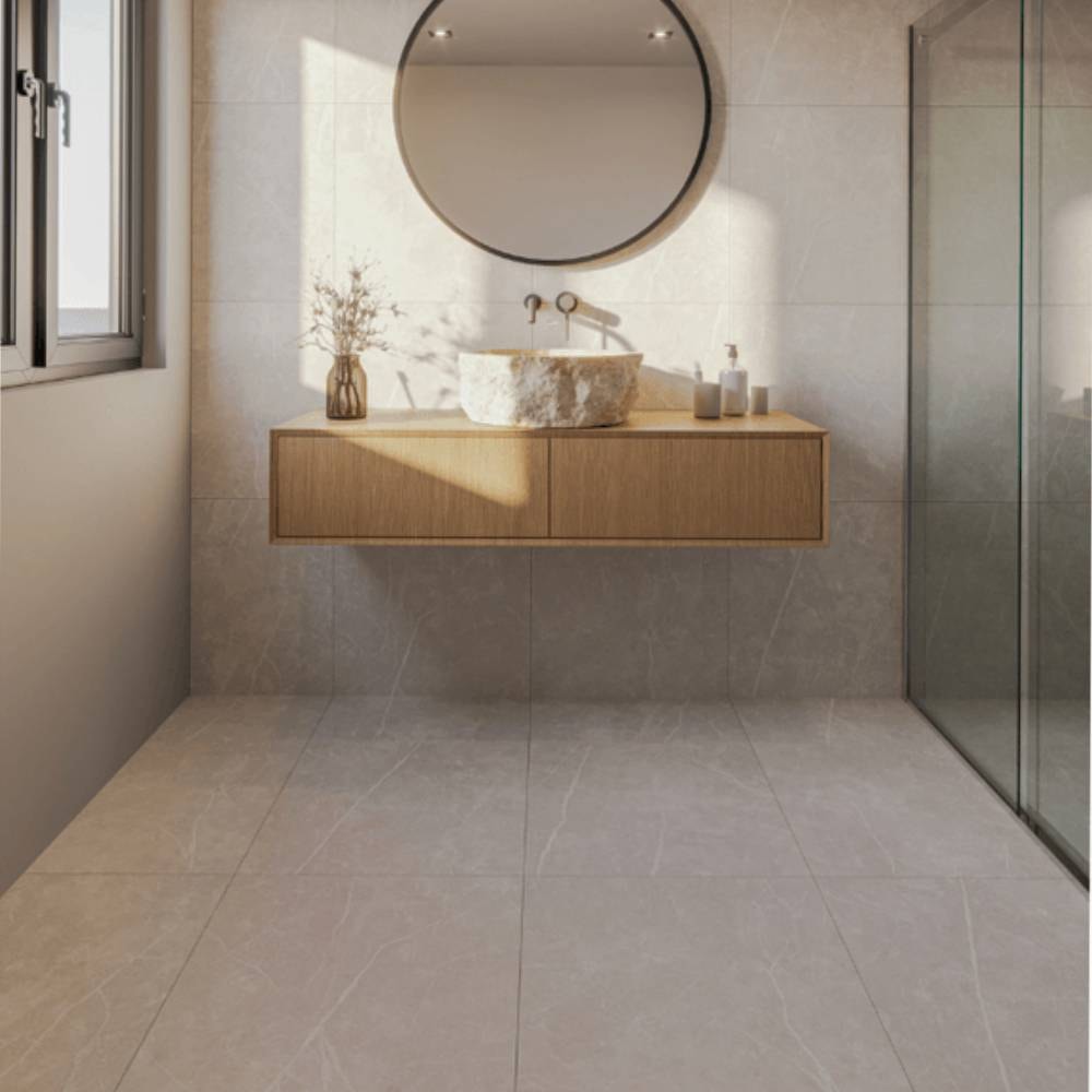 Porcelanato Acetinado 61,8x61,8cm Caixa 2,67m² Decore Marmo Palladio Gris Retificado - DP61103