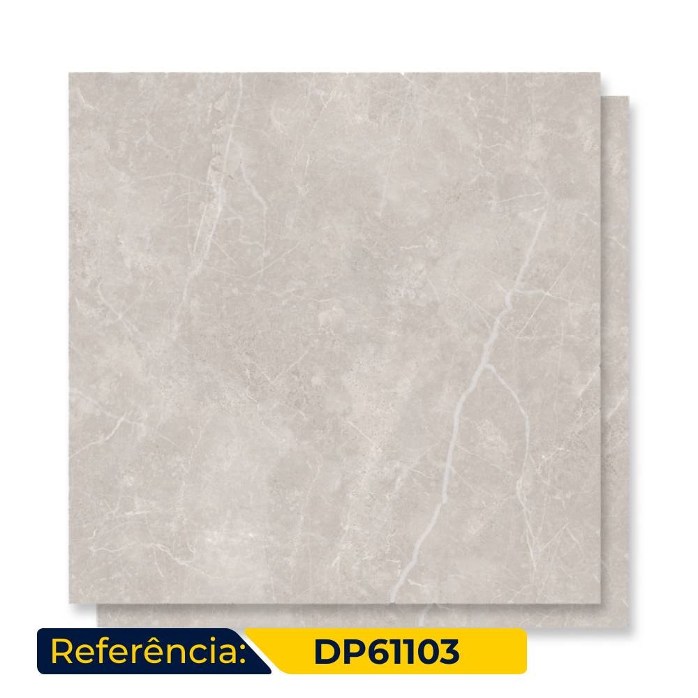 Porcelanato Acetinado 61,8x61,8cm Caixa 2,67m² Decore Marmo Palladio Gris Retificado - DP61103