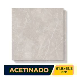 Porcelanato Acetinado 61,8x61,8cm Caixa 2,67m² Decore Marmo Palladio Gris Retificado - DP61103