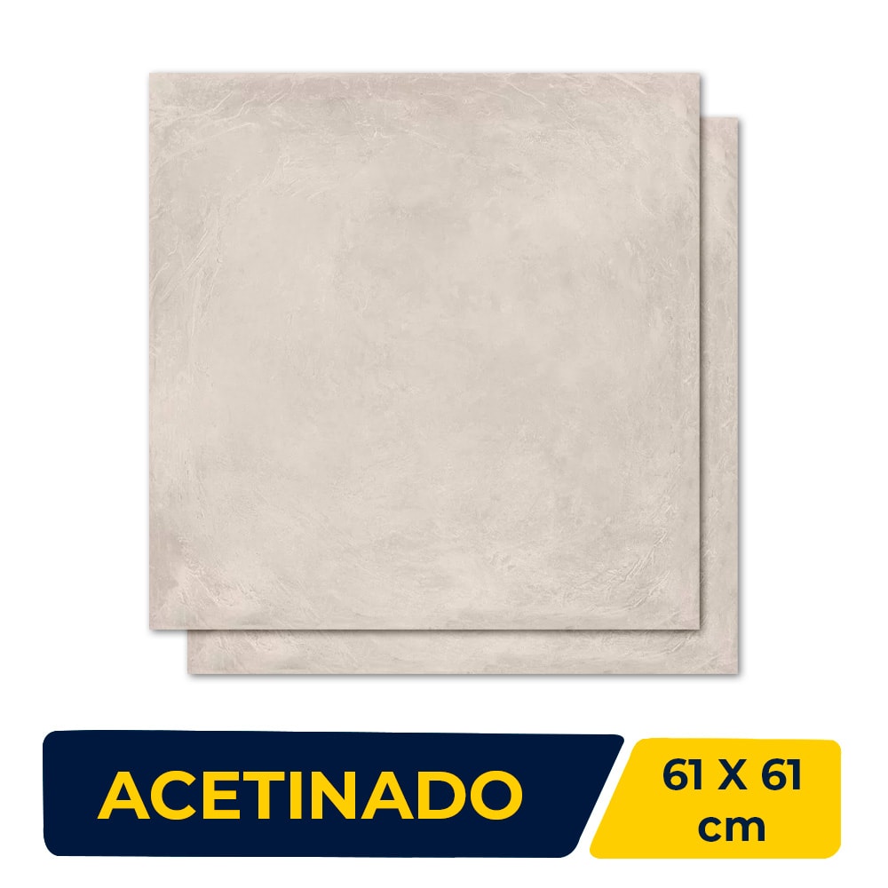 Porcelanato Acetinado 61X61cm Caixa 1,86m² Gaudi Soho Cement Retificado - 80311