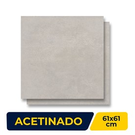 Porcelanato Acetinado 61x61cm Caixa 2,23m² Gaudi Quebec Dark Grey Retificado - 80371