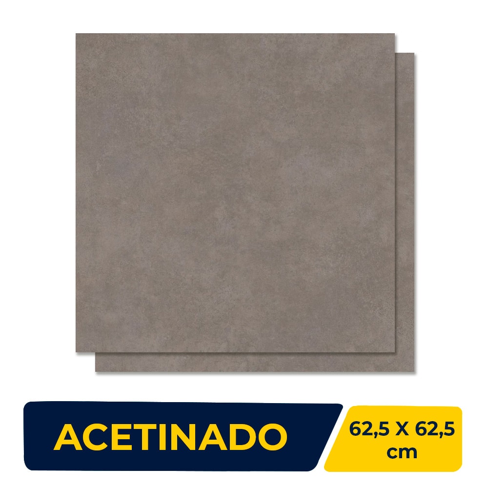 Porcelanato Acetinado 62,5x62,5cm Caixa 1,97m² Elizabeth Concret Dark Retificado
