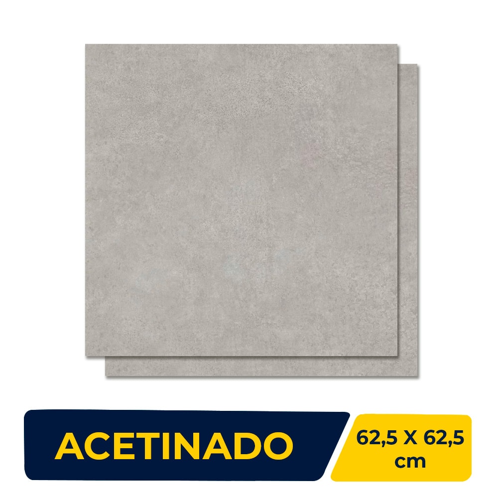 Porcelanato Acetinado 62,5x62,5cm Caixa 1,97m² Elizabeth Concret Gray Retificado