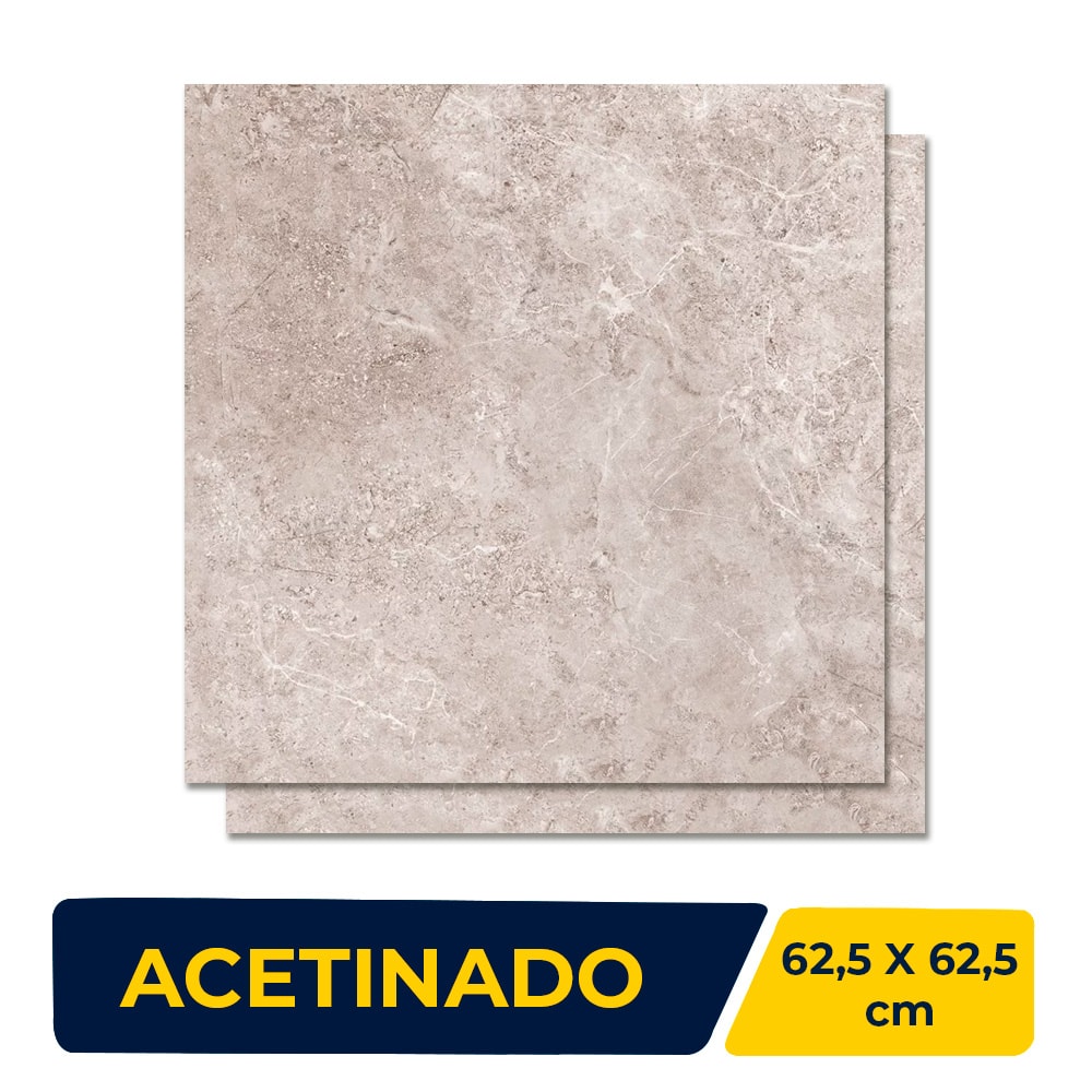 Porcelanato Acetinado 62,5x62,5cm Caixa 1,97m² Elizabeth Crema Noce Retificado