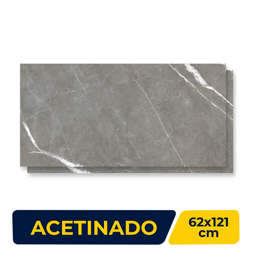 Porcelanato Acetinado 62x121cm Caixa 2,25m² Damme Bronzo Fiorino Retificado - AR12237