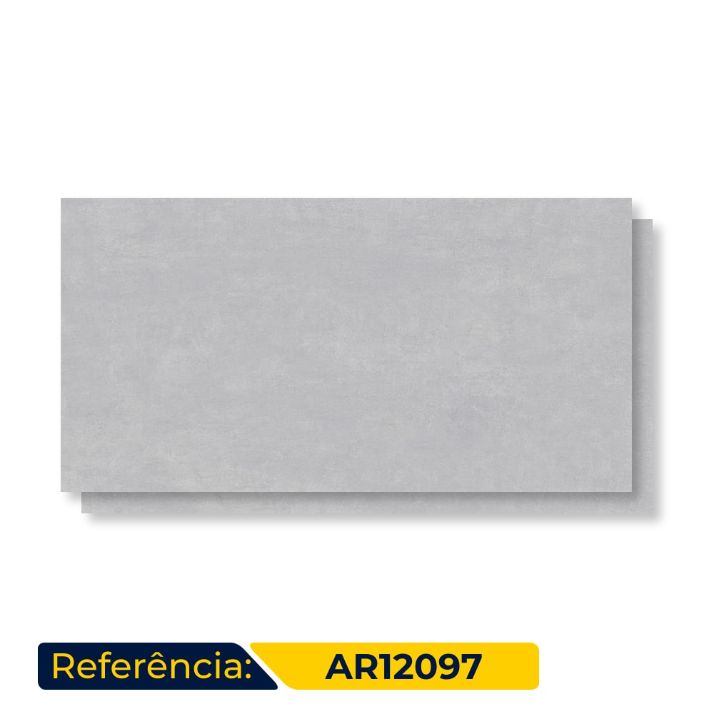 Porcelanato Acetinado 62X121cm Caixa 2,25m² Damme Cimento Gris - AR12097