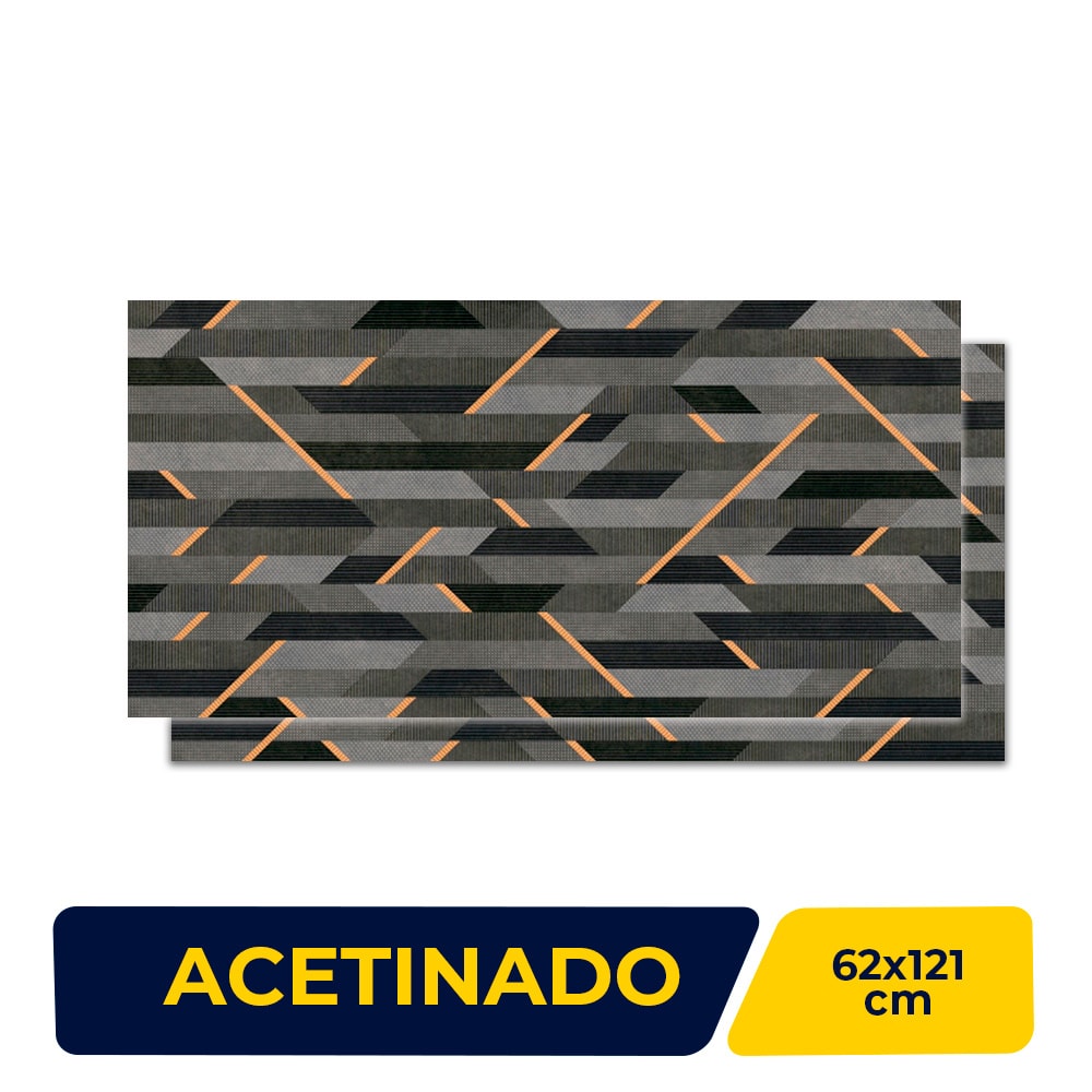 Porcelanato Acetinado 62x121cm Caixa 2,25m² Damme Moving Retificado - AGR12213