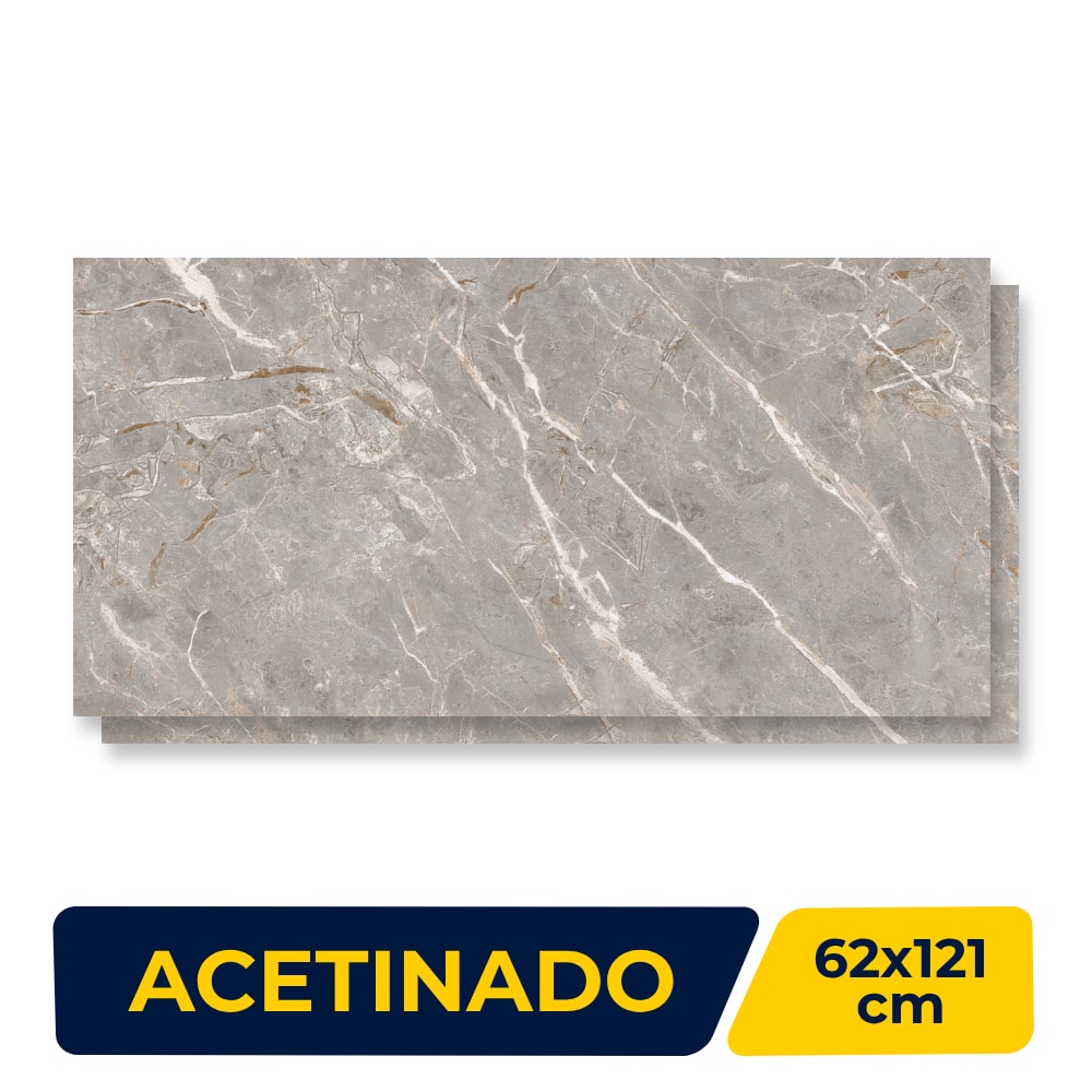 Porcelanato Acetinado 62x121cm Caixa 2,25m² Damme Pietra Del Portoallo Retificado - ADR12268