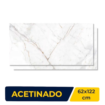 Porcelanato Acetinado 62x122cm Caixa 2,28m² Castelli Gran Castel Tasso Retificado - 0070624