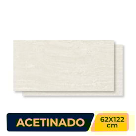 Porcelanato Acetinado 62x122cm Caixa 2,28m² Embramaco Gran Travertino Luxor Retificado - 60604