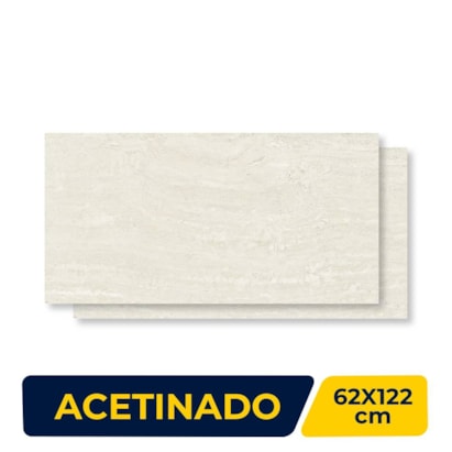 Porcelanato Acetinado 62x122cm Caixa 2,28m² Embramaco Gran Travertino Luxor Retificado - 60604