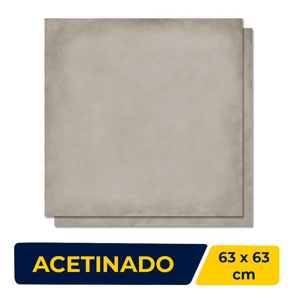 Porcelanato Acetinado 63x63cm Caixa 2,75m² Delta Manila Gris Retificado - 2252