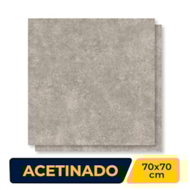 Porcelanato Acetinado 70x70cm Caixa 2,44m² Delta Colonial Greige Retificado - 3180