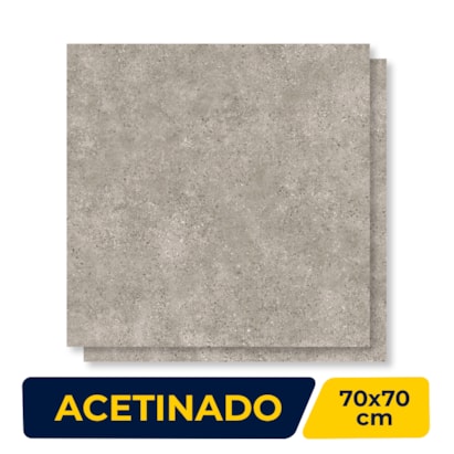 Porcelanato Acetinado 70x70cm Caixa 2,44m² Delta Colonial Greige Retificado - 3180