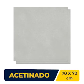 Porcelanato Acetinado 70x70cm Caixa 2,44m² Delta Dallas Gray Retificado - 3077