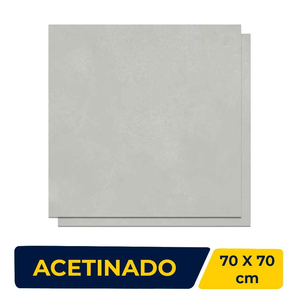 Porcelanato Acetinado 70x70cm Caixa 2,44m² Delta Dallas Gray Retificado - 3077