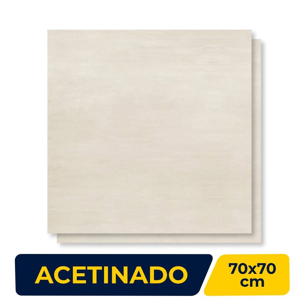 Porcelanato Acetinado 70x70cm Caixa 2,44m² Delta Unique Bege Retificado - 2362