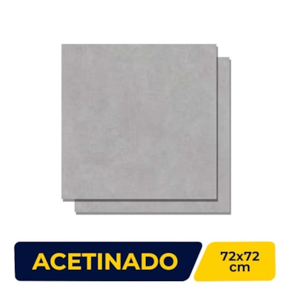 Porcelanato Acetinado 72x72cm Caixa 1,55m² Viarosa Metropole Grafite Retificado - AR72045