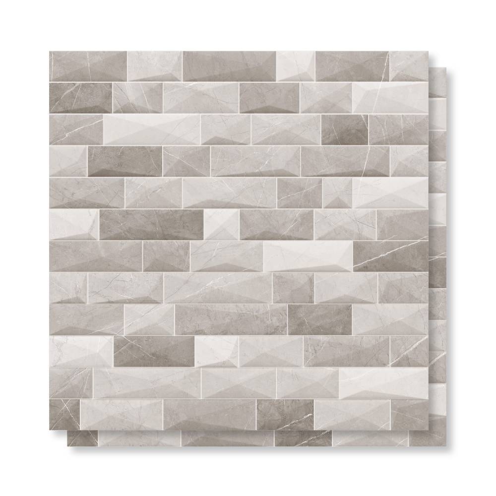 Porcelanato Acetinado 72x72cm Caixa 1,55m² ViaRosa Pulpis Grey 3D Retificado - AR72120