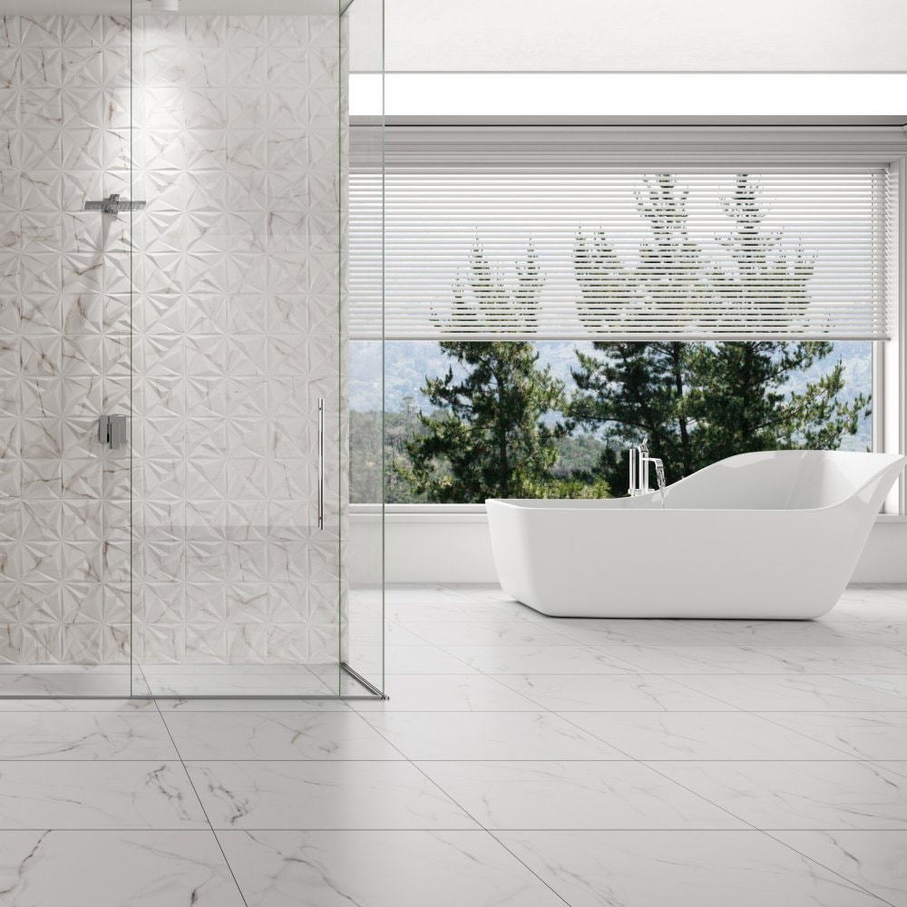 Porcelanato Acetinado 72x72cm Caixa 2,59m² ViaRosa Calacata Gold Retificado - AR72078