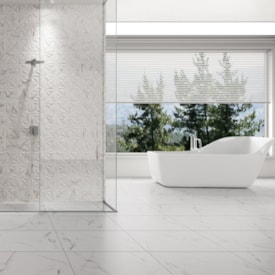 Porcelanato Acetinado 72x72cm Caixa 2,59m² ViaRosa Calacata Gold Retificado - AR72078