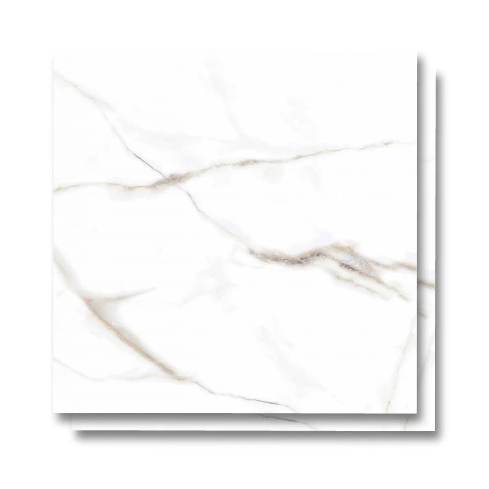 Porcelanato Acetinado 72x72cm Caixa 2,59m² ViaRosa Calacata Gold Retificado - AR72078