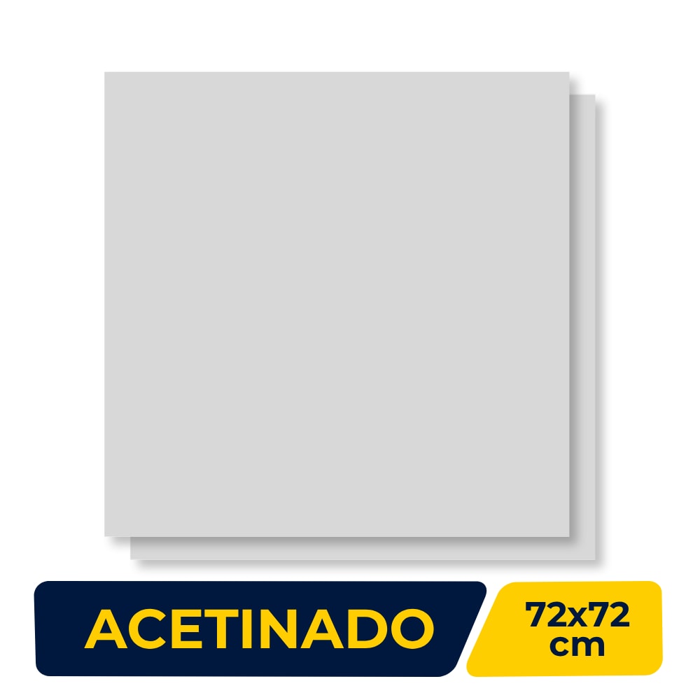 Porcelanato Acetinado 72x72cm Caixa 2,59m² ViaRosa Classic Gris Retificado - AR72089