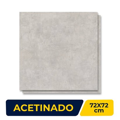 Porcelanato Acetinado 72x72cm Caixa 2,59m² ViaRosa Metropole Cement Retificado - AR72096