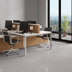 Porcelanato Acetinado 72x72cm Caixa 2,59m² ViaRosa Metropole Grafite Retificado - AR72079
