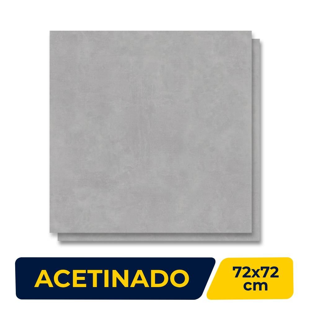 Porcelanato Acetinado 72x72cm Caixa 2,59m² ViaRosa Metropole Grafite Retificado - AR72079