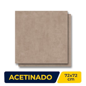 Porcelanato Acetinado 72x72cm Caixa 2,59m² ViaRosa Metropole Mocca Retificado - AR72084