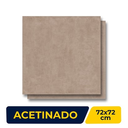 Porcelanato Acetinado 72x72cm Caixa 2,59m² ViaRosa Metropole Mocca Retificado - AR72084