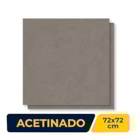 Porcelanato Acetinado 72x72cm Caixa 2,59m² ViaRosa Tokio Carbon Retificado - AR72126