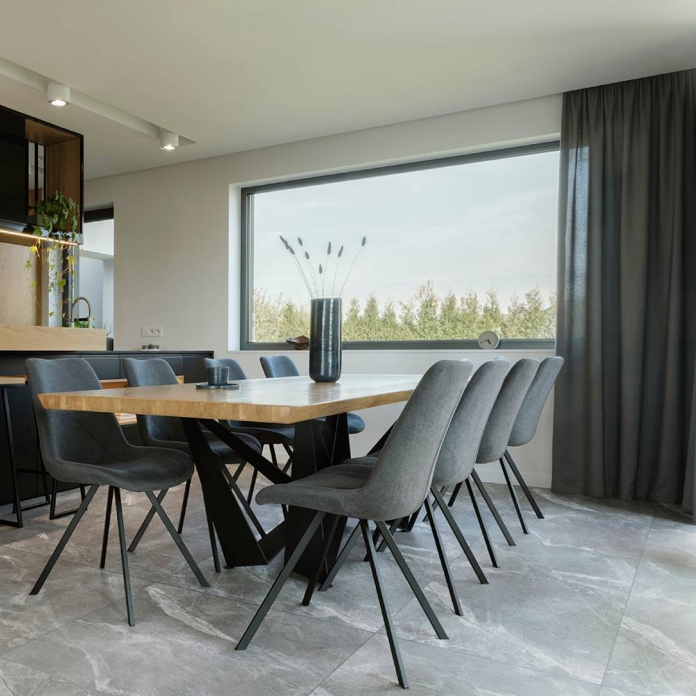 Porcelanato Acetinado 72x72cm Caixa 2,61m² Delta Fuji Grafite Retificado - 3042