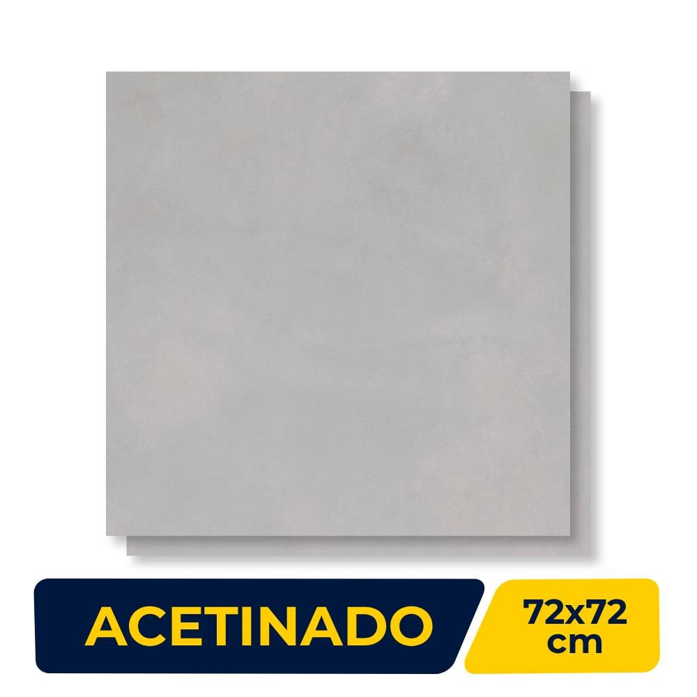 Porcelanato Acetinado 72x72cm Caixa 2,61m² Delta Madrid Plata In Retificado - 3056