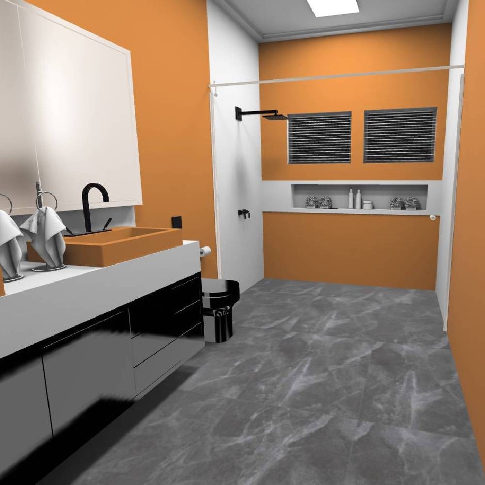 Porcelanato Acetinado 73X73cm Caixa 2,65m² Delta Fuji Grafite In Retificado - 2765