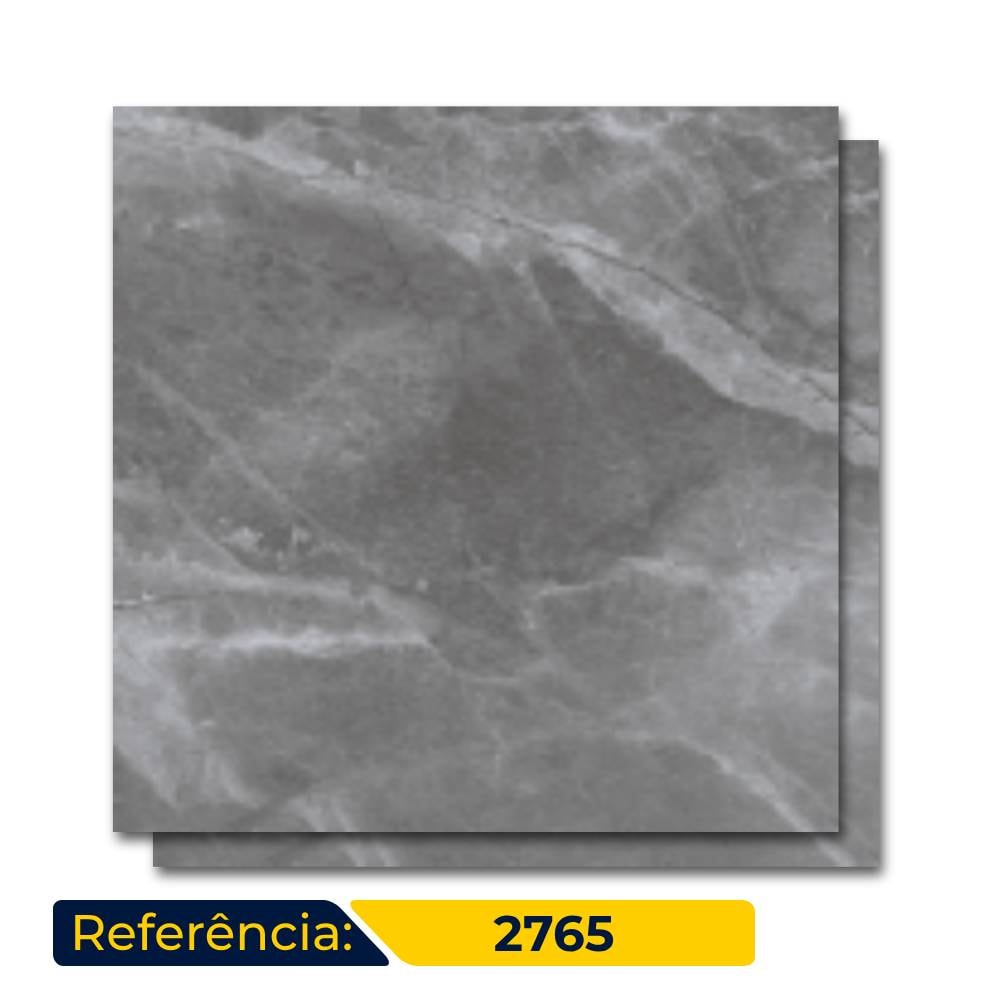 Porcelanato Acetinado 73X73cm Caixa 2,65m² Delta Fuji Grafite In Retificado -  2765