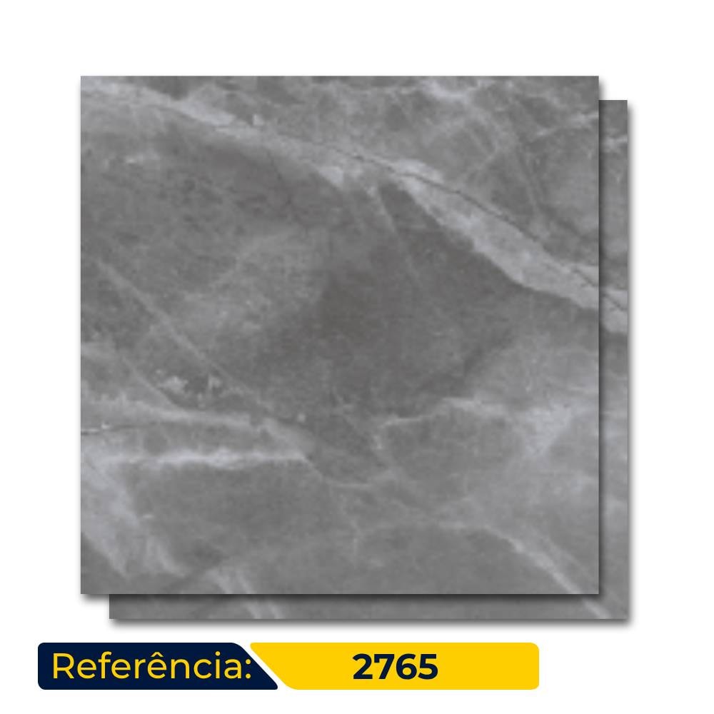 Porcelanato Acetinado 73X73cm Caixa 2,65m² Delta Fuji Grafite In Retificado - 2765