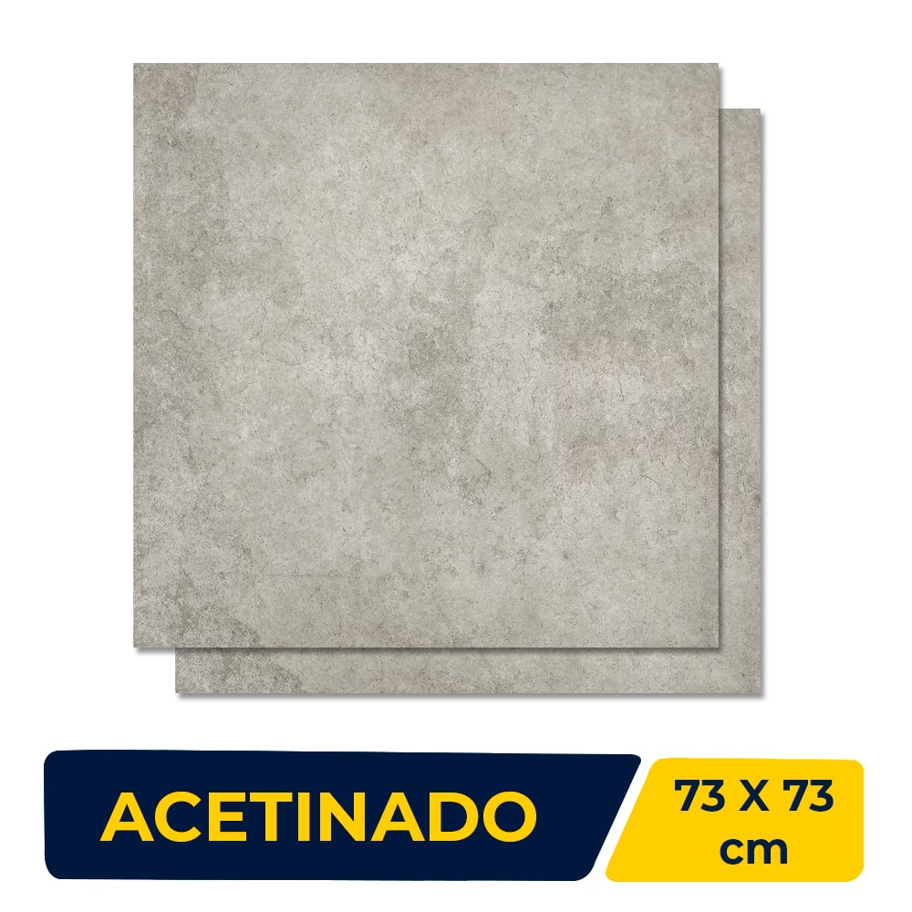 Porcelanato Acetinado 73x73cm Caixa 2,65m² Delta Milano Grigio Retificado - 2322