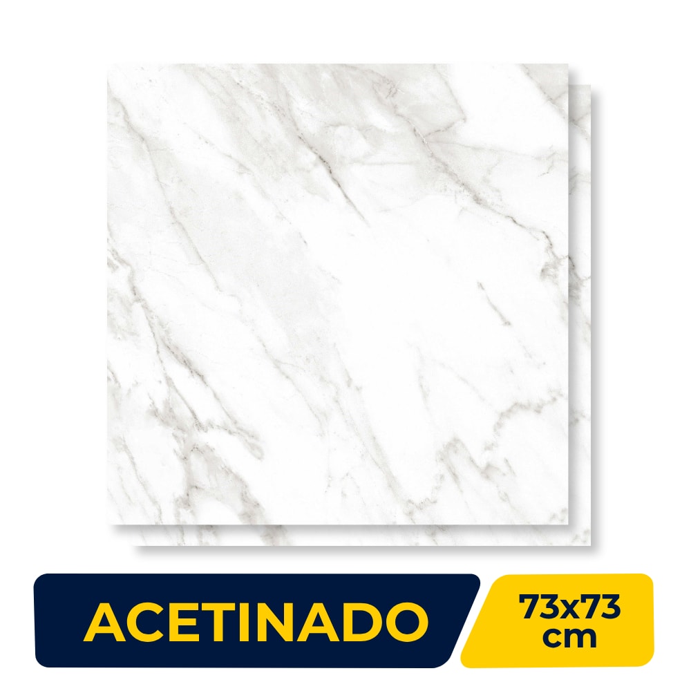 Porcelanato Acetinado 73x73cm Caixa 2,65m² Delta Santorine Retificado - 2267