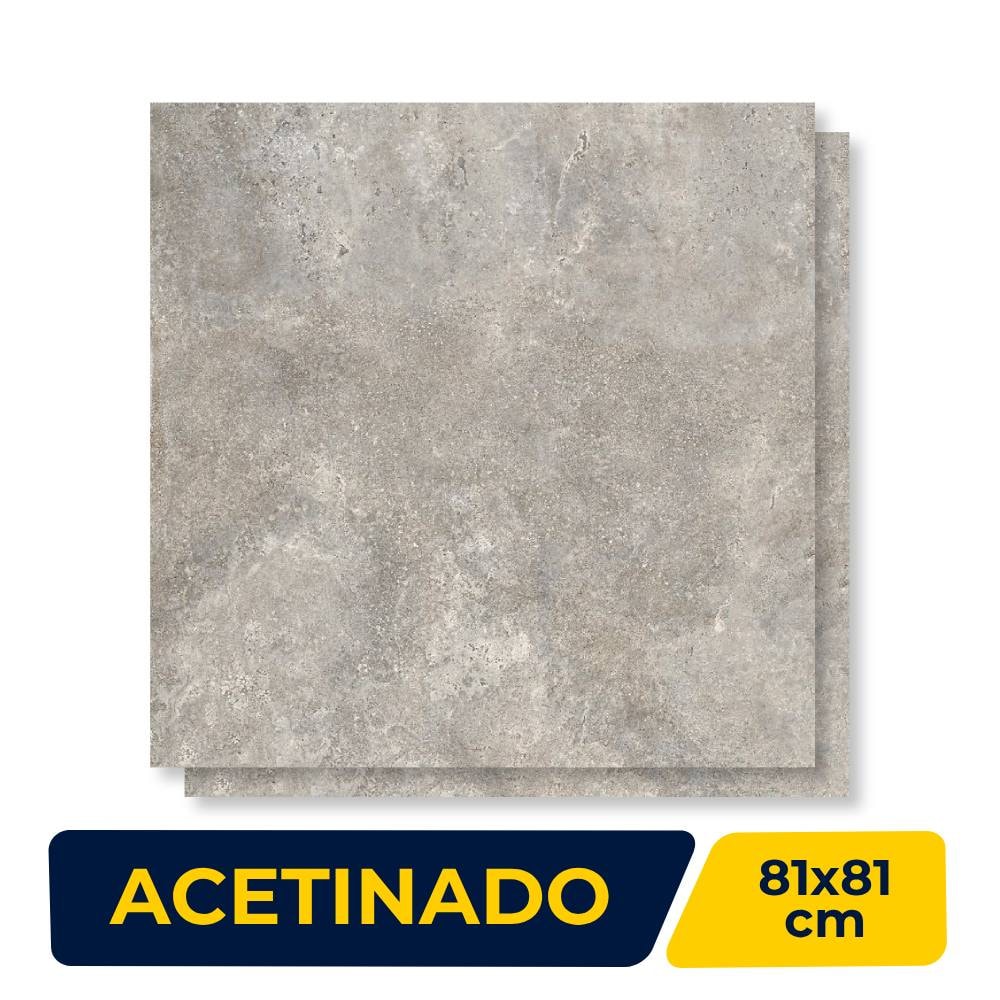 Porcelanato Acetinado 81x81cm Caixa 1,98m² Gaudi Berlin Grey Retificado - 84381