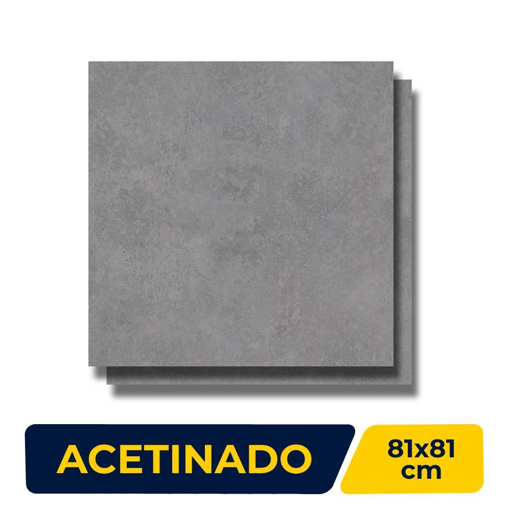 Porcelanato Acetinado 81x81cm Caixa 2,64m² Gaudi Broadway Dark Grey Retificado - 84391