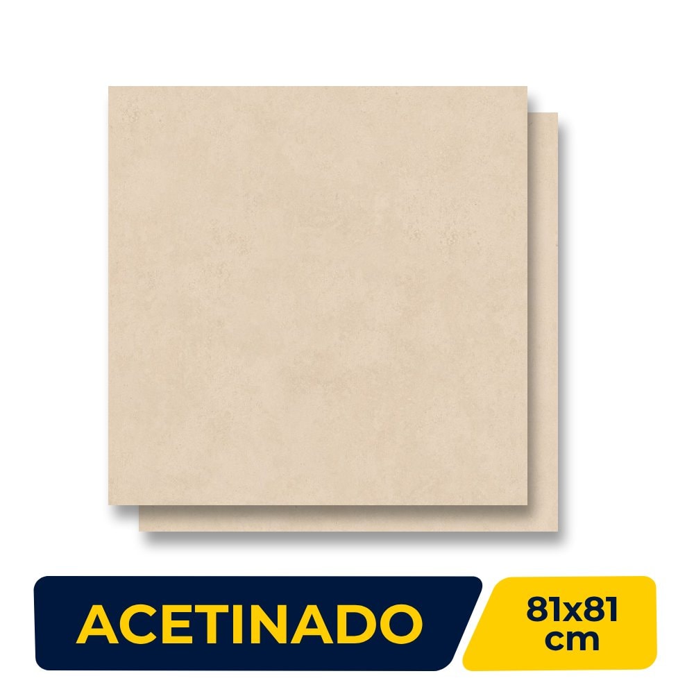 Porcelanato Acetinado 81x81cm Caixa 2,64m² Gaudi Broadway Nude Retificado - 84471