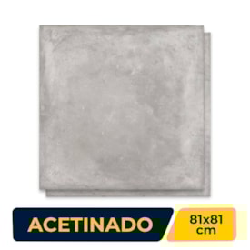 Porcelanato Acetinado 81x81cm Caixa 2,64m² Gaudi Cosmopolitan Grey Retificado - 84511