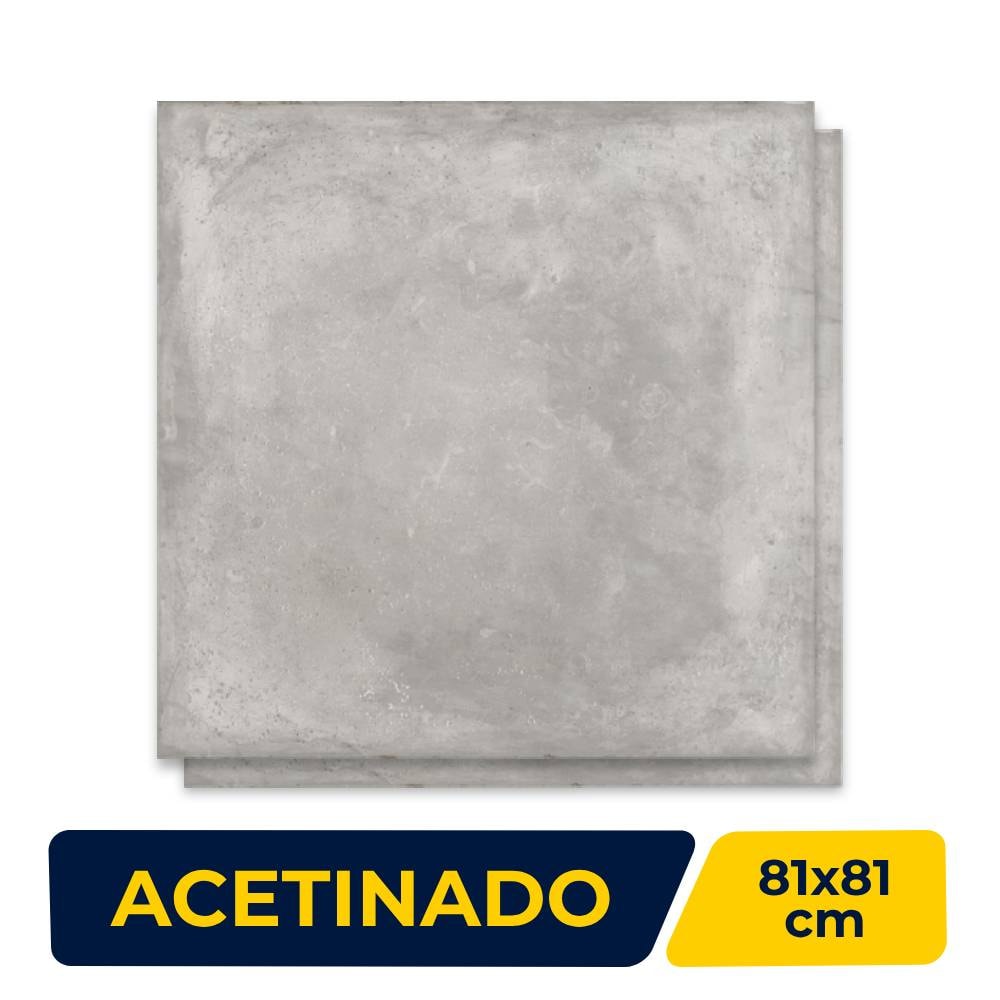 Porcelanato Acetinado 81x81cm Caixa 2,64m² Gaudi Cosmopolitan Grey Retificado - 84511