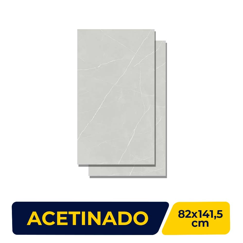 Porcelanato Acetinado 82x141,5cm Caixa 2,32m² Villagres Savoy Silver Retificado - 820011