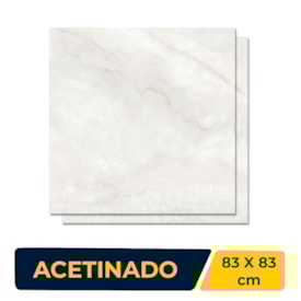 Porcelanato Acetinado 83x83cm Caixa 2,07 Damme Onix Ice Retificado - AR83105