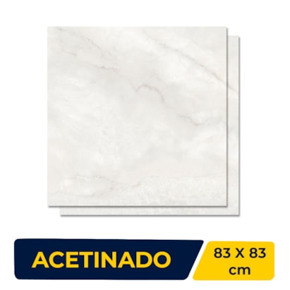 Porcelanato Acetinado 83x83cm Caixa 2,07 Damme Onix Ice Retificado - AR83105